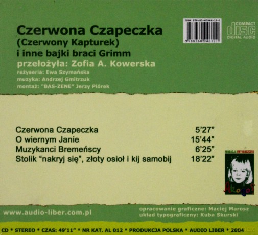 Czerwona Czapeczka [AUDIOBOOK] [CD]