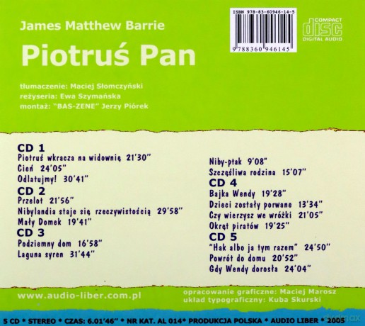 Piotruś Pan - James Matthew Barrie [AUDIOBOOK] [CD]