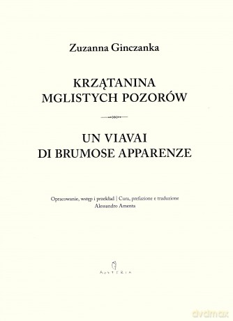 Krzątanina Mglistych Pozorów Wer.Pol/Włoska - Zuzanna Ginczanka [KSIĄŻKA]