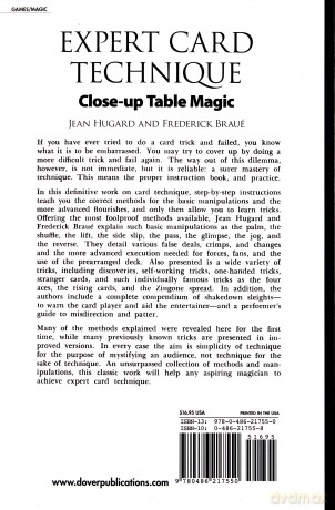Expert Card Technique: Close-Up Table Magic - Jean Hugard [KSIĄŻKA]