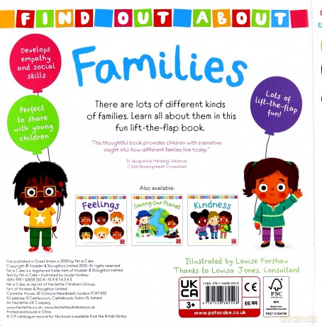 Families: A lift-the-flap board book about families Find Out About - Pat-a-Cake [KSIĄŻKA]