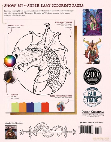 Fantasy Adventure Coloring Book - Dragons, Dwarves, Elves and Other Extraordinary Creatures Coloring Books - Eric Messinger [KSIĄŻKA]