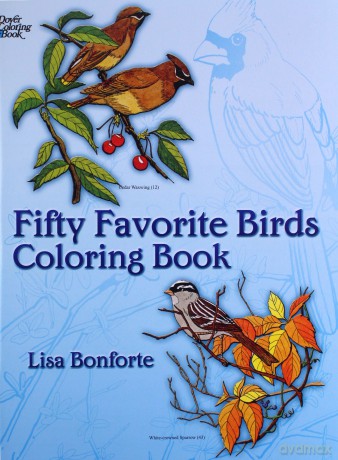 Fifty Favourite Birds Colouring Book: Coloring Book Dover Nature Coloring Book - Lisa Bonforte [KSIĄŻKA]
