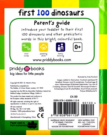 First 100 Dinosaurs UK Edition First 100 Soft To Touch - Roger Priddy [KSIĄŻKA]