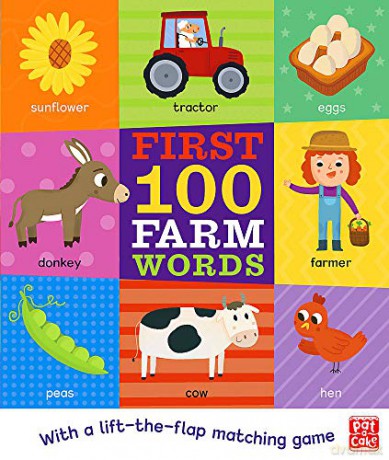 First 100 Farm Words: A board book with a lift-the-flap matching game - Pat-a-Cake [KSIĄŻKA]