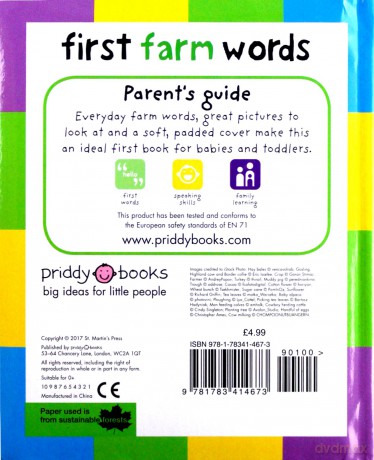 First Farm Words UK EDITION First 100 Soft to Touch - Roger Priddy [KSIĄŻKA]