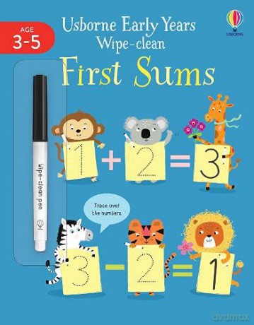 First Sums Early Years Wipe-Clean Usborne Early Years Wipe-clean, 5 - Jessica Greenwell [KSIĄŻKA]
