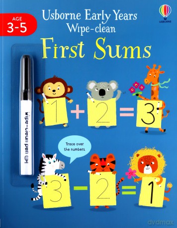 First Sums Early Years Wipe-Clean Usborne Early Years Wipe-clean, 5 - Jessica Greenwell [KSIĄŻKA]