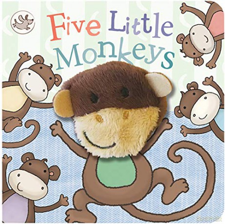 Five Little Monkeys Finger Puppet Board Book with Monkey puppet for ages 0 and up - Cottage Door Press [KSIĄŻKA]