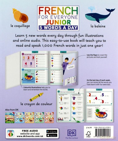 French for Everyone Junior 5 Words a Day: Learn and Practise 1,000 French Words - Dk [KSIĄŻKA]