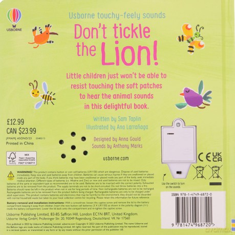 Don't Tickle The Lion! (Touchy-Feely Sound Books) - Sam Taplin [KSIĄŻKA]