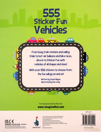 555 Sticker Fun Vehicles - Imagine That [KSIĄŻKA]