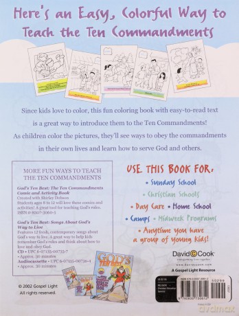 GODS TEN BEST COLOURING BOOK Coloring Books: The Ten Commandments Colouring Book - Gospel Light [KSIĄŻKA]