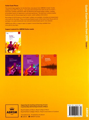 Guitar Exam Pieces From 2019, Abrsm Grade 1: Selected From The Syllabus Starting 2019 (Abrsm Exam Pieces) [KSIĄŻKA]