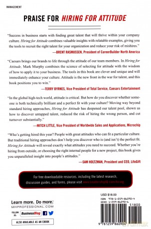 Hiring for Attitude: A Revolutionary Approach to Recruiting and Selecting People with Both Tremendous Skills and Superb Attitude BUSINESS BOOKS - Mark Murphy [KSIĄŻKA]
