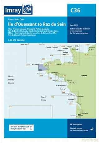 Imray Chart C36: Ile d'Ouessant to Raz de Seine C Series - Imray [KSIĄŻKA]