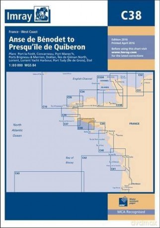 Imray Chart C38: Anse de Benodet to Presqu'ile de Quiberon - Imray [KSIĄŻKA]