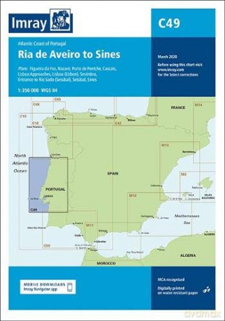Imray Chart C49: Ria de Aveiro to Sines - Atlantic Coast of Portugal C Series - Imray [KSIĄŻKA]