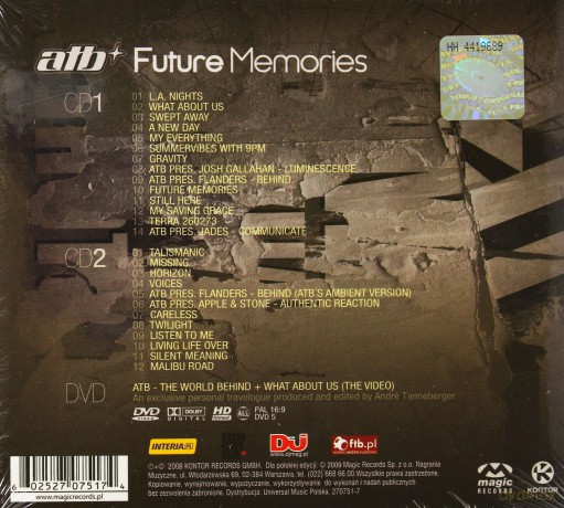 ATB: Future Memories (digipack) [2CD]+[DVD]