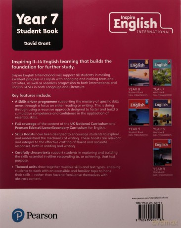 Inspire English International Year 7 Student Book International Primary and Lower Secondary - David Grant [KSIĄŻKA]