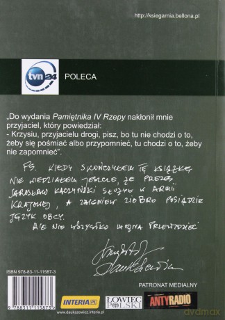 Pamiętnik IV Rzepy - Krzysztof Daukszewicz [KSIĄŻKA]