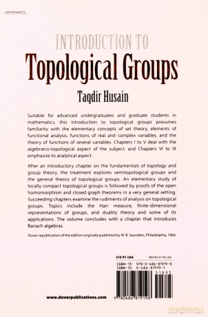 Introduction to Topological Groups Dover Books on Mathematics - Taqdir Husain [KSIĄŻKA]