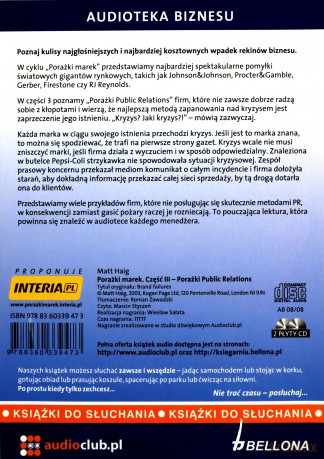Największe Wpadki Rekinów Biznesu Cz.III Porażki Public Relations (twarda) - Matt Haig [AUDIOBOOK] [CD-MP3]