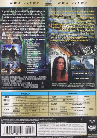 Godzilla / Anakonda Pakiet [2DVD]
