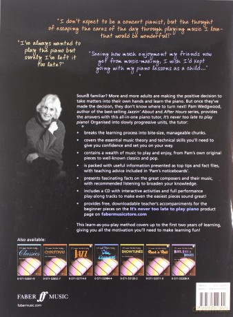 It's Never Too Late to Play Piano Adult Tutor book with Free CD - Pam Wedgwood [KSIĄŻKA]