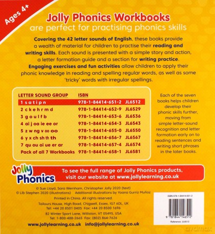 Jolly Phonics Workbook 1: in Precursive Letters British English edition - Sara Wernham [KSIĄŻKA]
