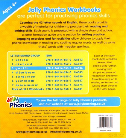 Jolly Phonics Workbook 3: in Precursive Letters British English edition - Sue Lloyd [KSIĄŻKA]