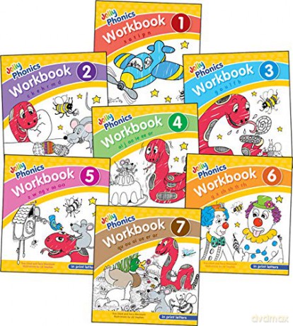 Jolly Phonics Workbooks 1-7: In Print Letters American English Edition - Sara Wernham [KSIĄŻKA]