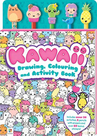 Kawaii Drawing, Colouring and Activity Book 5-Pencil Sets - Hinkler Pty Ltd [KSIĄŻKA]