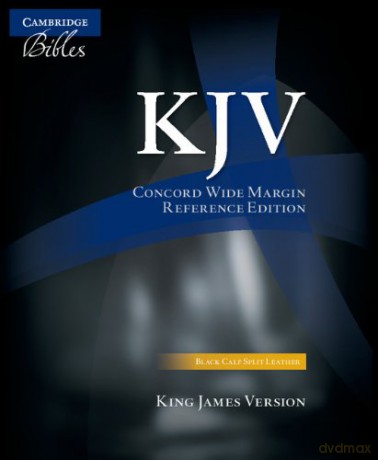KJV Concord Wide Margin Reference Bible, Black Calf Split Leather, KJ764:XM - Bible [KSIĄŻKA]