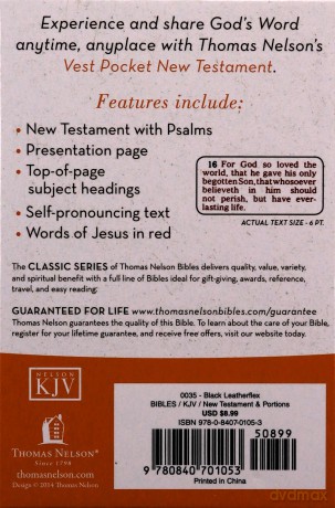 KJV Vest Pocket NT Psalms LeatherflexBlack: Holy Bible, King James Version [KSIĄŻKA]