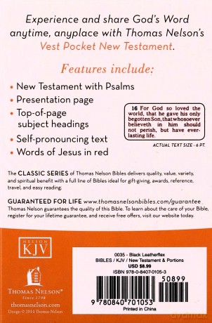 KJV Vest Pocket NT Psalms LeatherflexBlack: Holy Bible, King James Version [KSIĄŻKA]