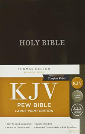 KJV, Pew Bible, Large Print, Hardcover, Black, Red Letter Edition: Holy Bible, King James Version Bible Kjv - Thomas Nelson [KSIĄŻKA]