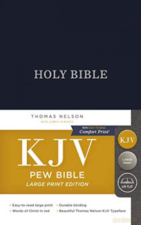 KJV, Pew Bible, Large Print, Hardcover, Blue, Red Letter Edition: Holy Bible, King James Version - Thomas Nelson [KSIĄŻKA]