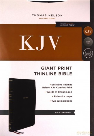 KJV, Thinline Bible, Giant Print, Leathersoft, Black, Red Letter, Comfort Print: Holy Bible, King James Version - Thomas Nelson [KSIĄŻKA]
