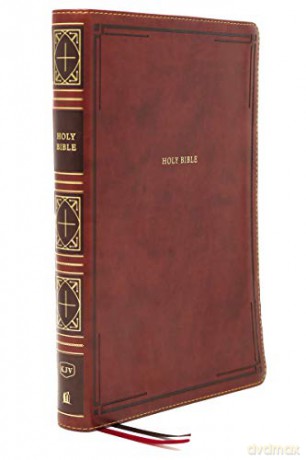 KJV, Thinline Bible, Giant Print, Leathersoft, Brown, Red Letter, Comfort Print: Holy Bible, King James Version - Thomas Nelson [KSIĄŻKA]