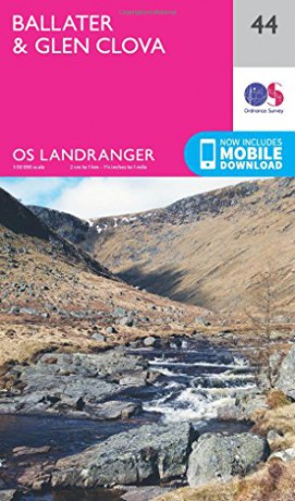 Landranger 44 Ballater, Glen Clova OS Landranger Map - Ordnance Survey [KSIĄŻKA]
