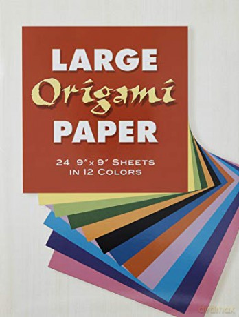 Large Origami Paper: 24 9" x 9" Sheets in 12 Colours Dover Origami Papercraft [KSIĄŻKA]