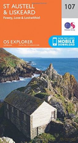 OS Explorer Map 107 St.Austell,Liskeard, Fowey, Looe and Lostwithiel - Ordnance Survey [KSIĄŻKA]