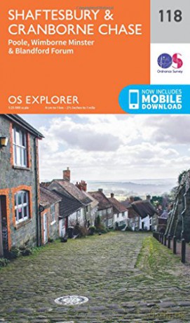 OS Explorer Map 118 Shaftesbury, Cranbourne Chase, Poole, Wimbourne Minster and Blandford - Ordnance Survey [KSIĄŻKA]