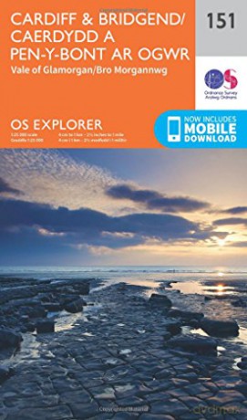 OS Explorer Map 151 Cardiff and Bridgend/Caerdydd a Phen-y-bont ar Ogwr - Ordnance Survey [KSIĄŻKA]