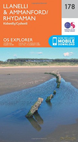 OS Explorer Map 178 Llanelli and Ammanford/Rhydaman - Ordnance Survey [KSIĄŻKA]