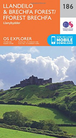 OS Explorer Map 186 Llandeilo and Brechfa Forest - Ordnance Survey [KSIĄŻKA]