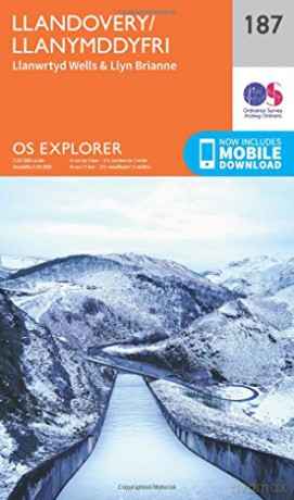 OS Explorer Map 187 Llandovery, Llanwrtyd Wells and Llyn Brianne - Ordnance Survey [KSIĄŻKA]