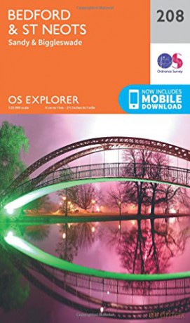 OS Explorer Map 208 Bedford and St.Neots, Sandy and Biggleswade - Ordnance Survey [KSIĄŻKA]