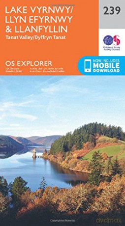 OS Explorer Map 239 Lake Vyrnwy and Llanfyllin, Tanat valley - Ordnance Survey [KSIĄŻKA]